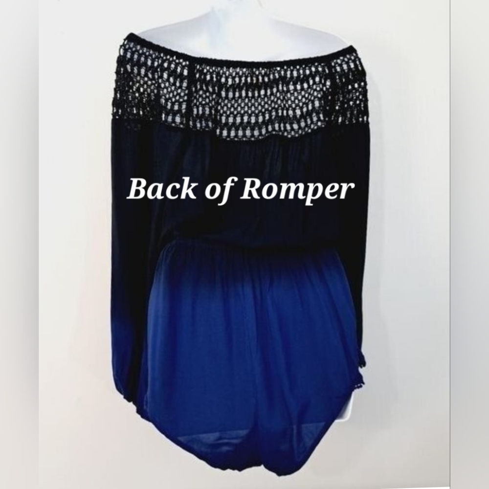 Victoria's Secret, Black/Blue Ombre, Off Shoulder, Cover-up/Romper, Size Small - Picture 6 of 10